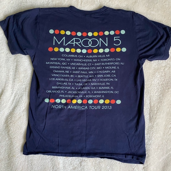 Maroon 5 Vintage 2013 Tour T-Shirt - Picture 2 of 3